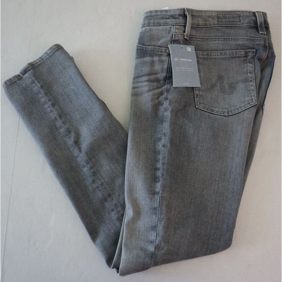 AG Women's Sz 26R / US 2 Gray Mari High Rise Cropped Slim Straight Jeans $215 - Picture 11 of 13